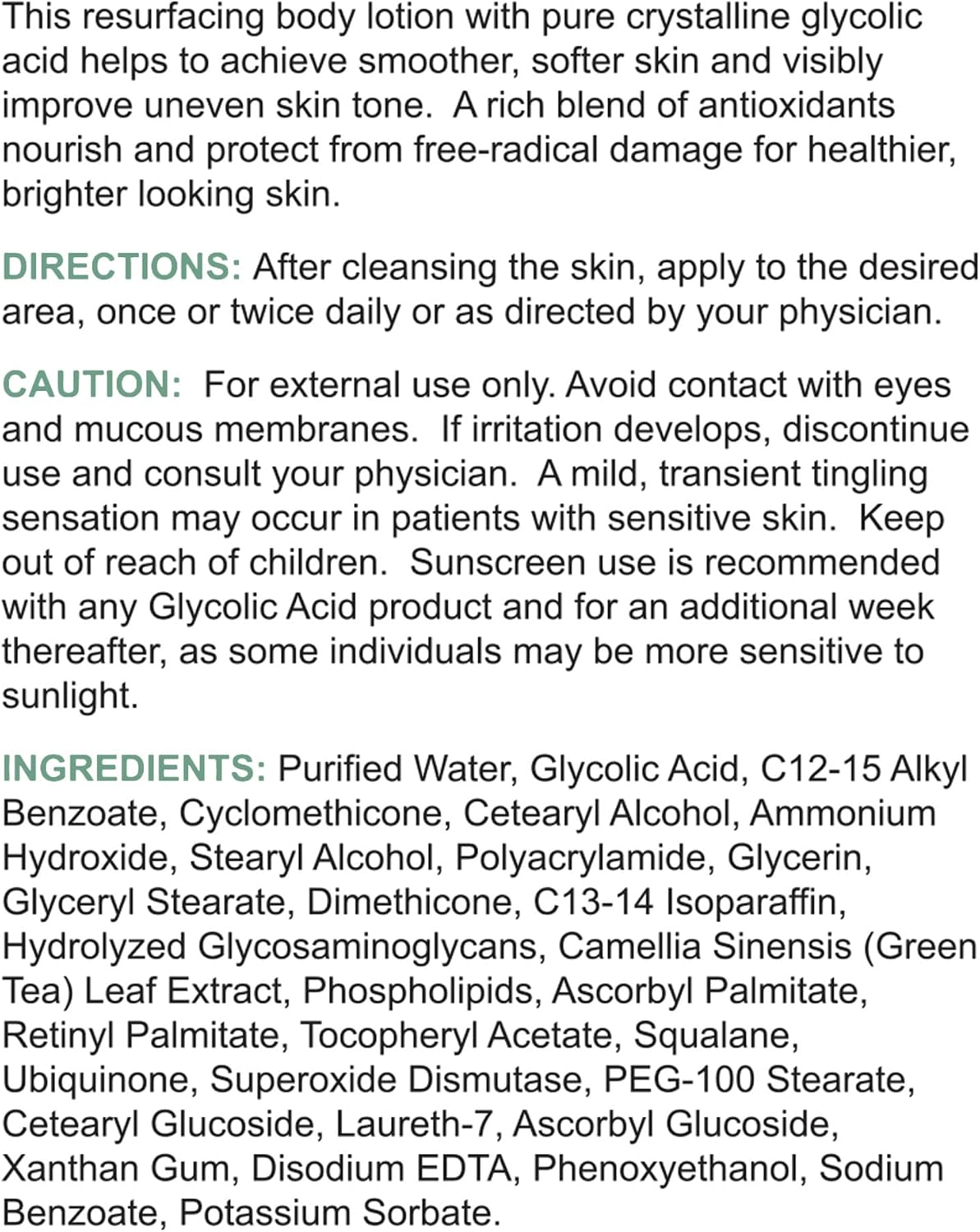 Replenix 15% Glycolic Acid Renewing Body Lotion Moisturizing & Brightening Exfoliating Cream Medical Grade