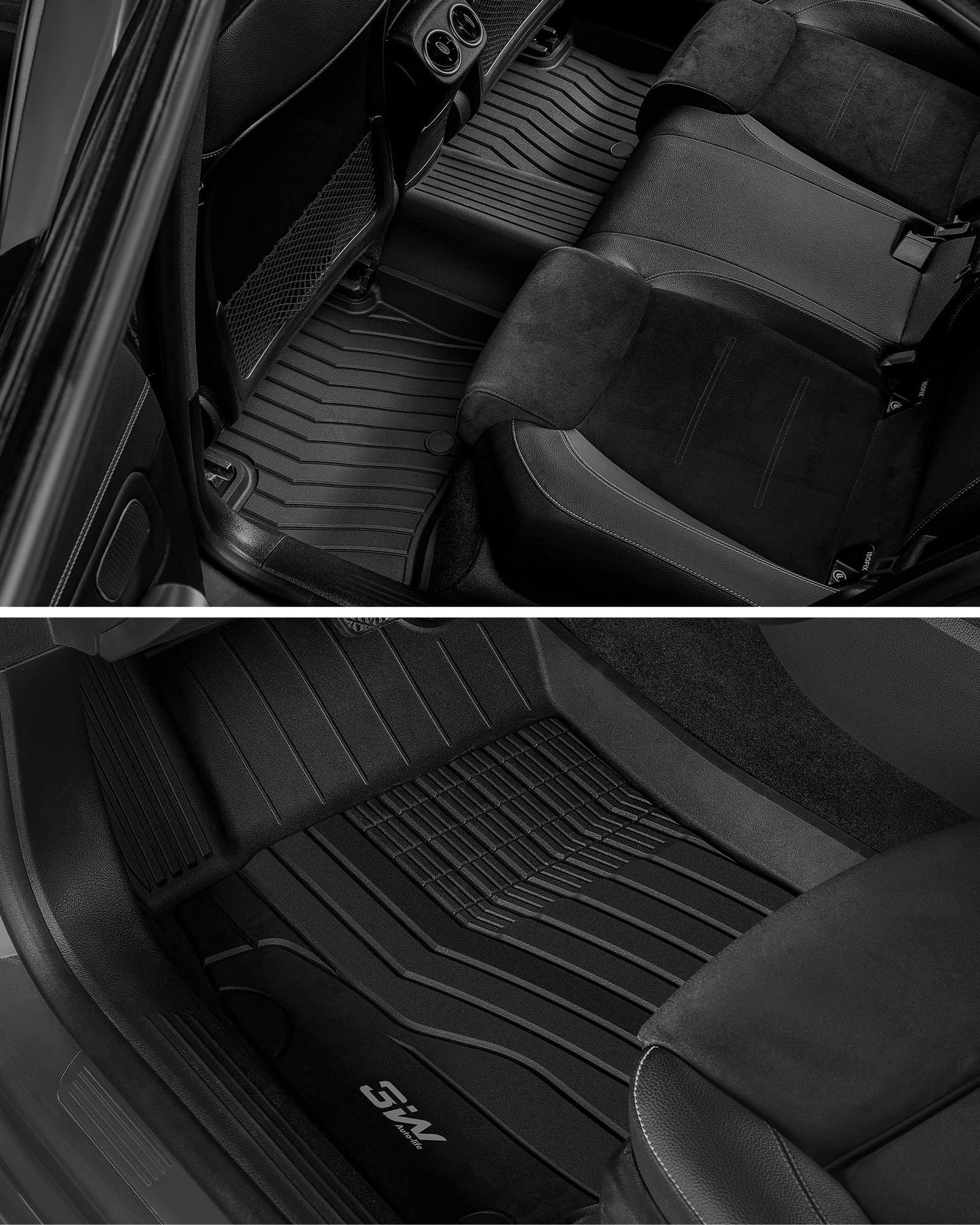 3W Floor Mats for Toyota Tacoma 2024 2025 2026 Double Cab Auto Tran(Not Fit Hybrid & XtraCab), TPE All Weather Custom Fit Floor Liner for Tacoma TRD/SR/SR5/limited Car Liners.