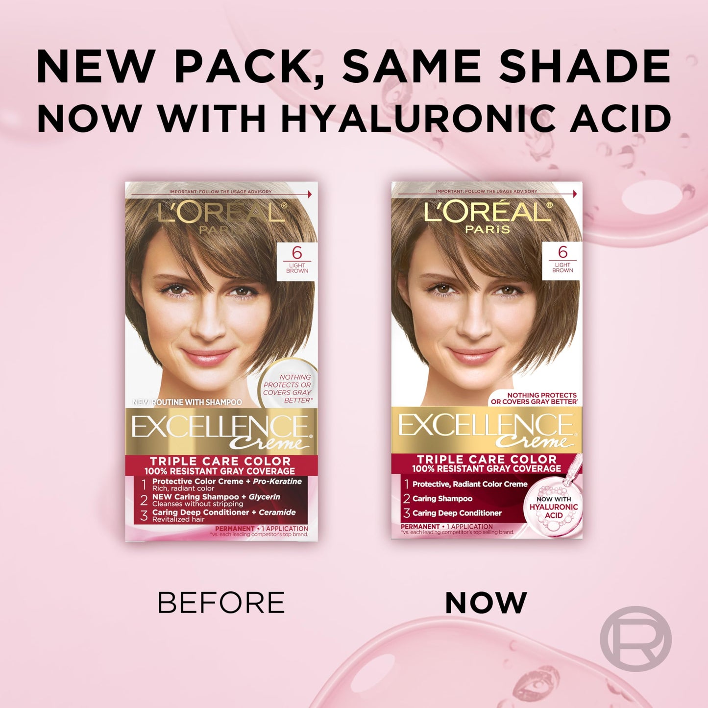 L'Oréal Paris Excellence Crème Permanente Haarfarbe, dreifache Pflegehaarfarbe mit Hyaluronsäure für 100% Grauabdeckung, 4AR Dunkles Schokobraun, 1 Packung (Verpackung kann variieren)