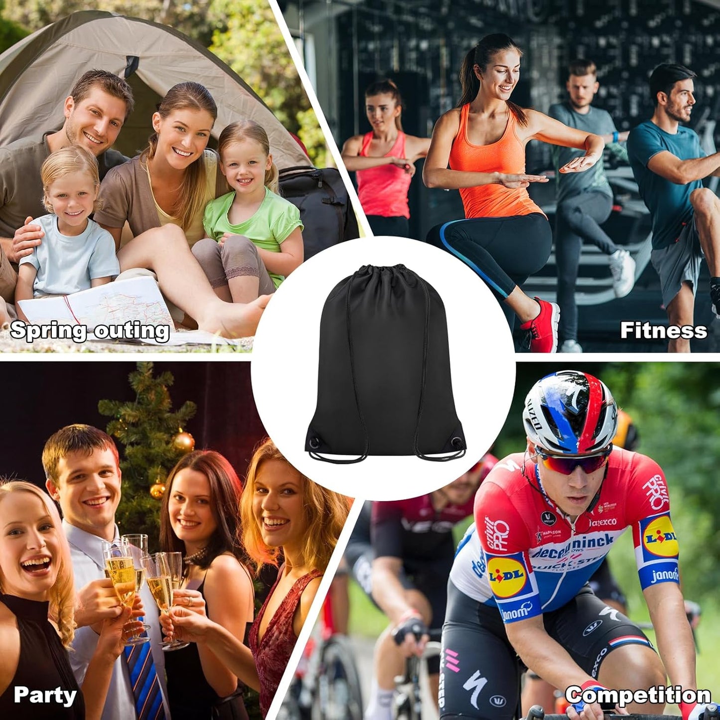 2 STK. Sportbeutel im Großpack, Turnbeutel für Herren Damen, Rucksack mit Zugband für Fitnessstudio, Sport, Reisen