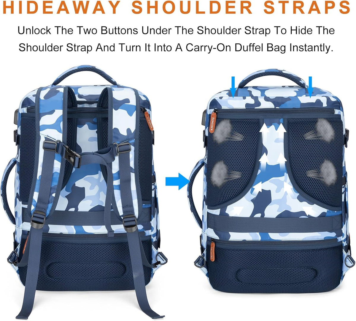 Lumesner Carry on Backpack, Extra Large 40L Flight Approved Travel Backpack for Men & Women