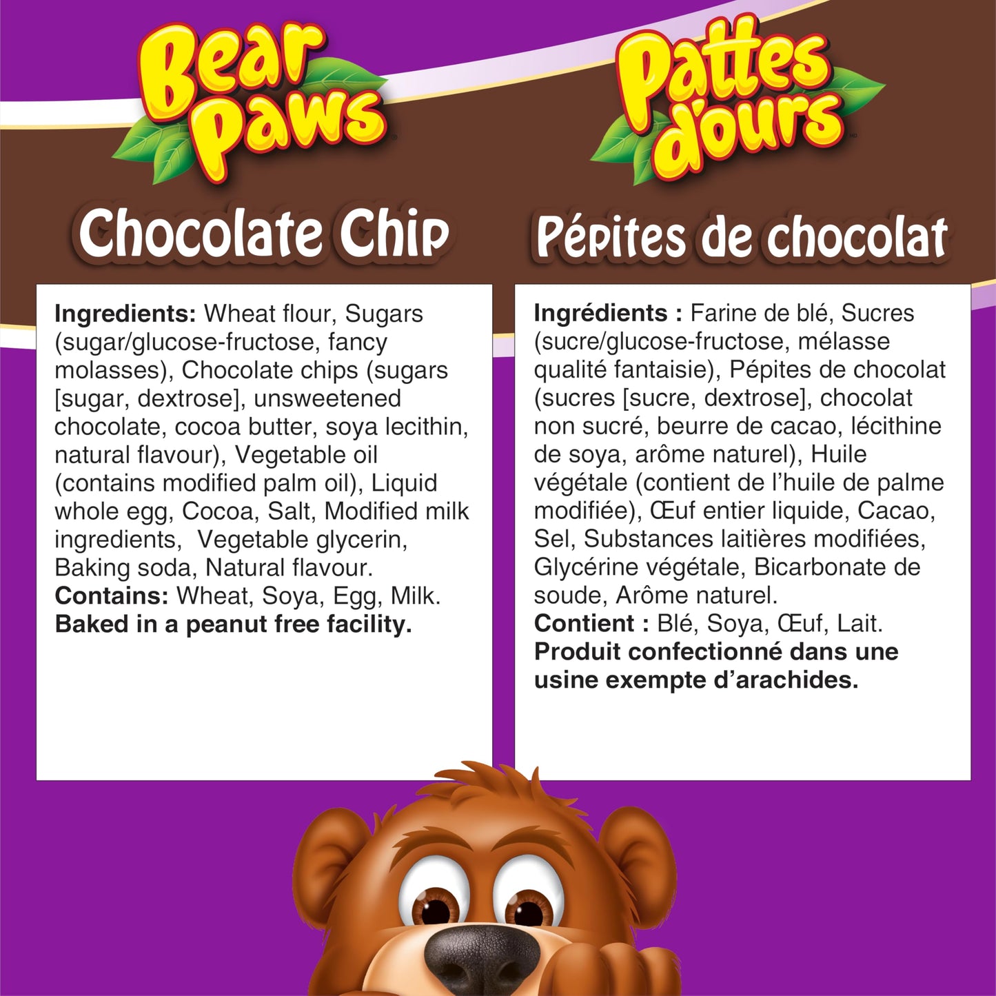 Dare Bären-Tatzen, Schokoladenstückchen-Soft-Cookies, 480 g/16,9 oz., x 12 Beutel, Familienpackung, Erdnussfrei (Importiert aus Kanada)