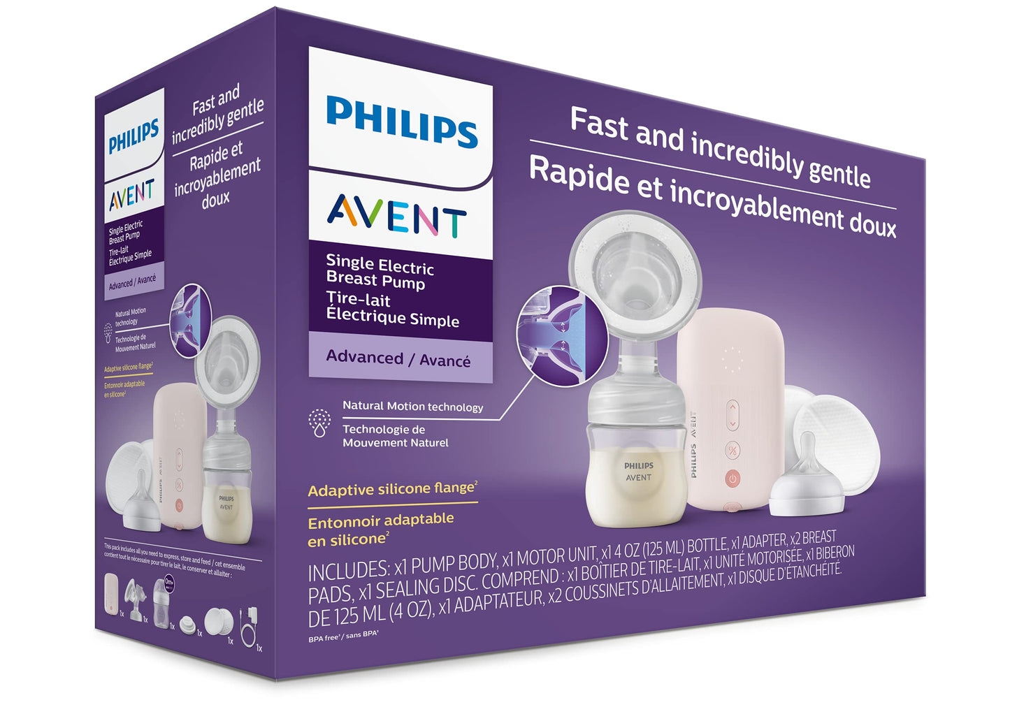 Philips Avent Double Electric Breast Pump - Electric Breast Pump, Hospital Strength, with Travel Bag and Pouch, SCF393/82