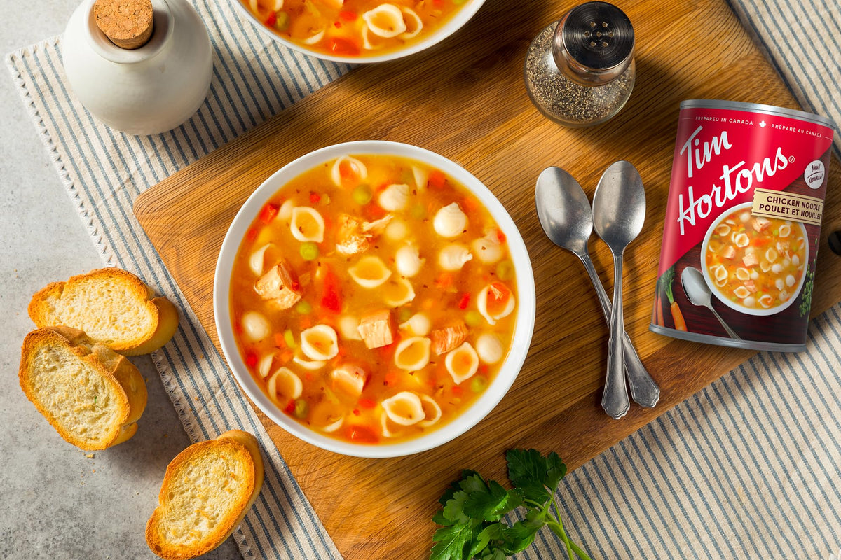 Tim Hortons Chicken Noodle Soup, Ready-to-Serve, 540mL/18 fl.oz. Can {Imported from Canada}