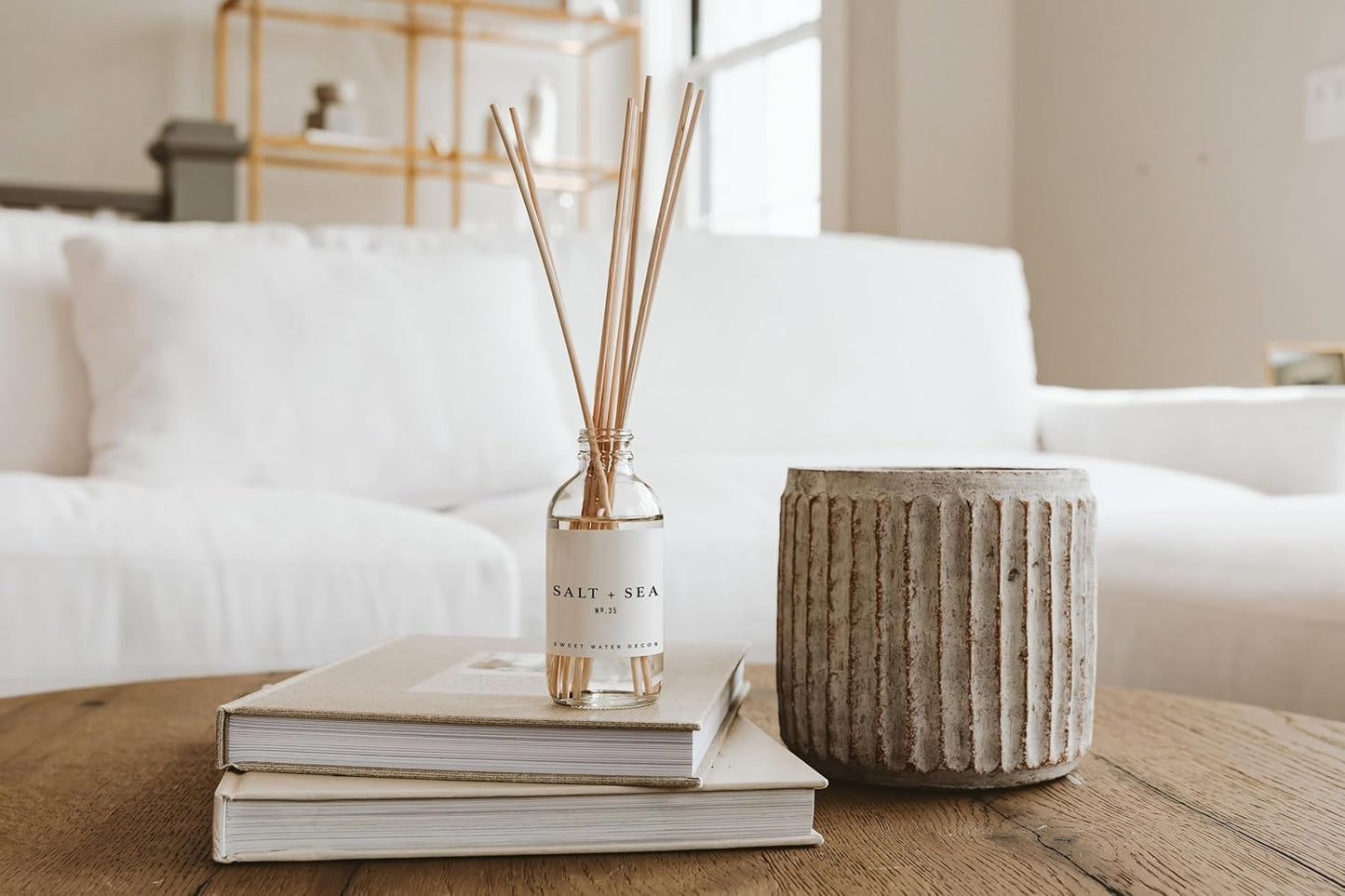Sweet Water Decor Salt & Sea Reed Diffuser Set: Elevate Your Bathroom Sanctuary