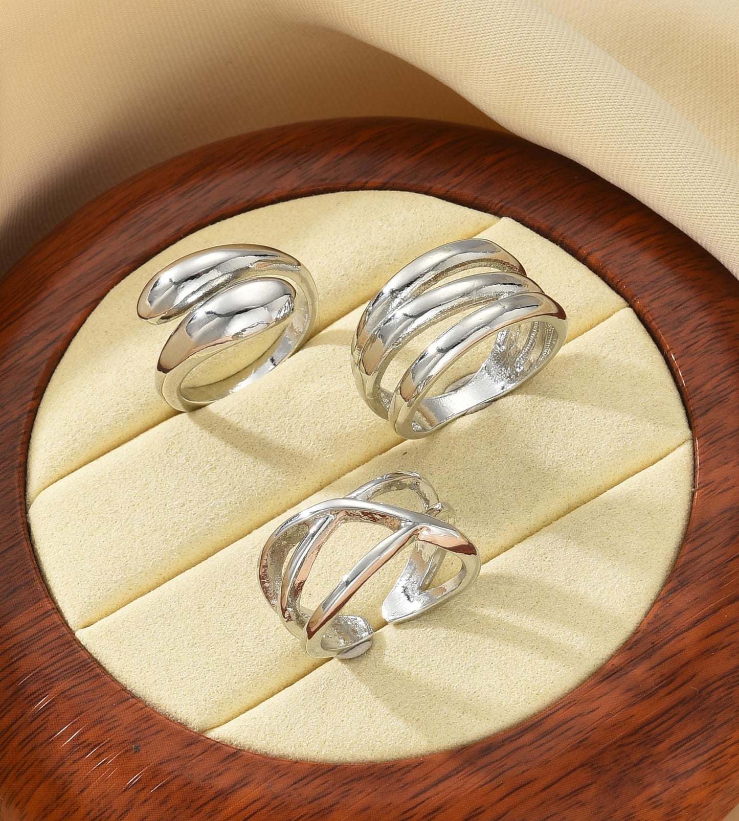 YEEZII Chunky Gold Rings for Women Non Tarnish, 18K Gold Plated Stackable Thumb Ring, Statement Women Rings Set