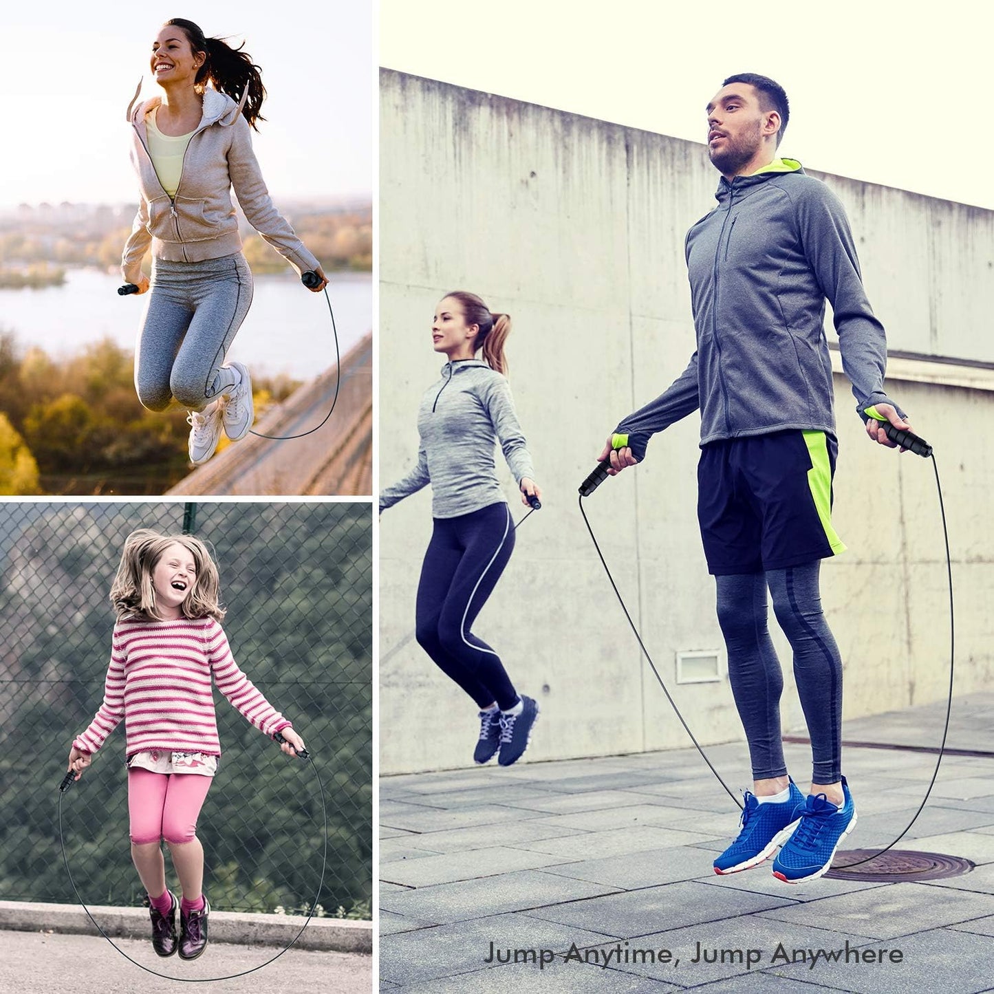 Jump Rope, Tangle-Free Rapid Speed Jumping Rope Cable with Ball Bearings for Women, Men and Kids