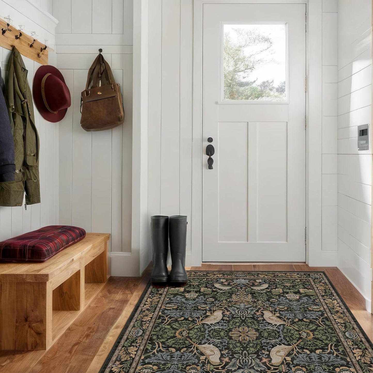 Washable 4x6 Area Rug for Living Room - Soft Moody Rug for Kitchen, Office, Large Entryway