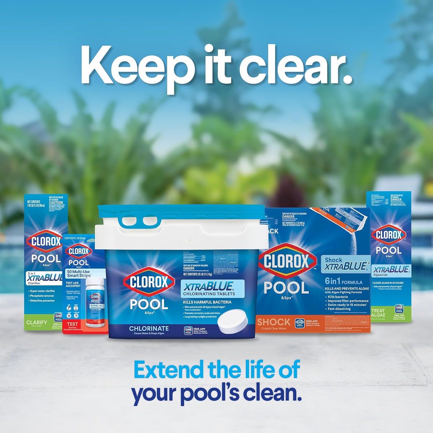 Keep Your Pool Crystal Clear with Clorox Pool&Spa Algaecide and Clarifier