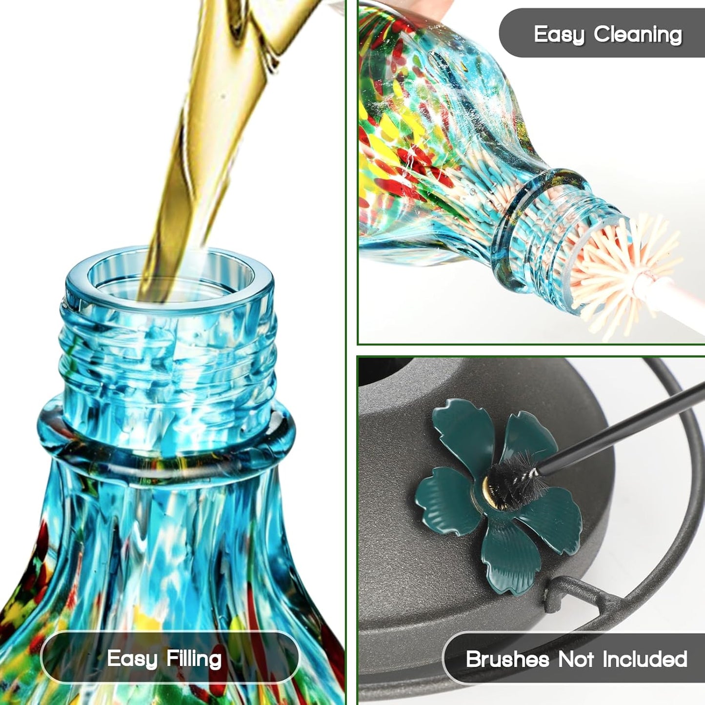 Tegarbed Hand Blown Glass Hummingbird Feeder: A Touch of Elegance for Your Backyard