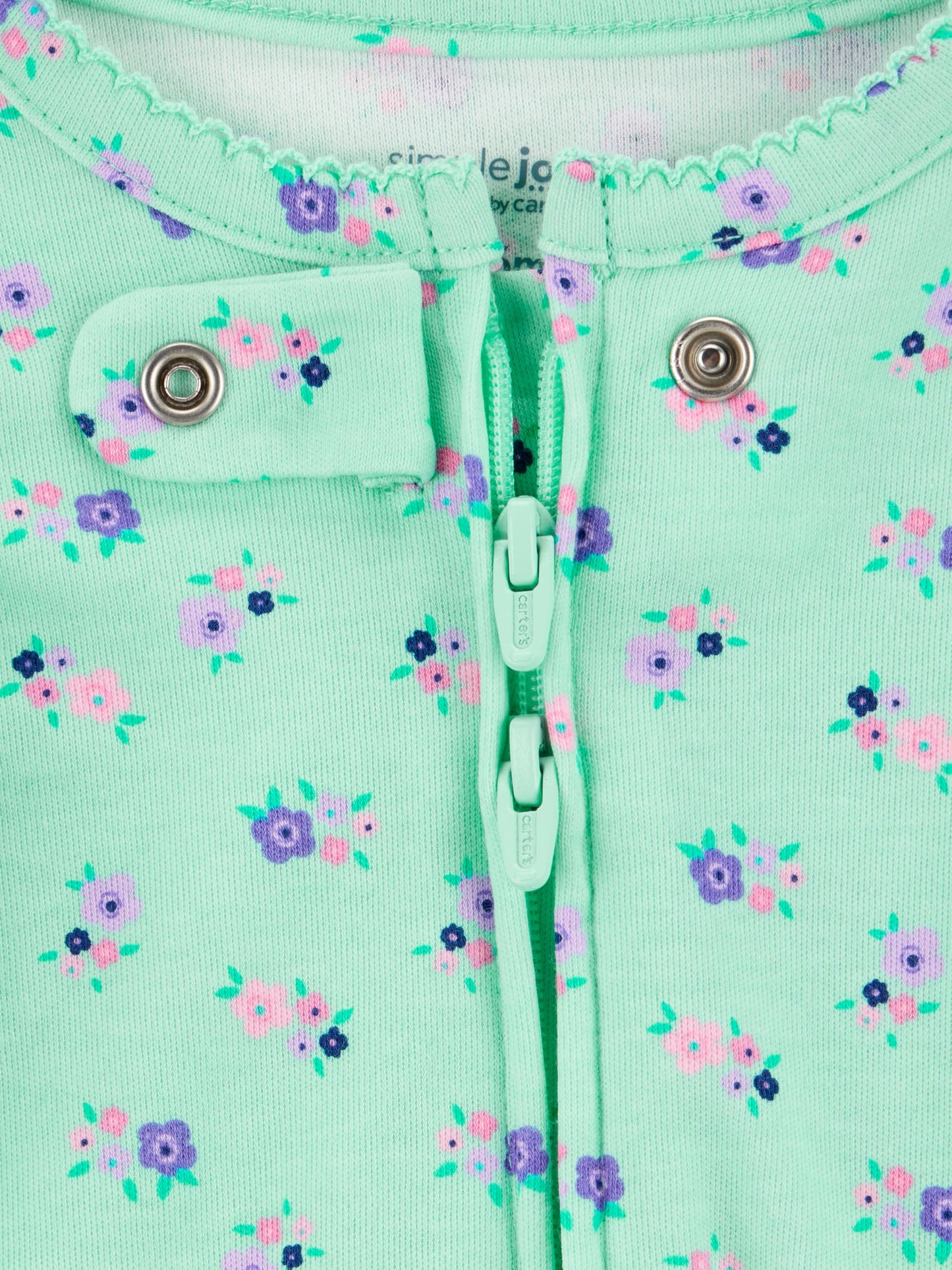 Simple Joys by Carter's Unisex Baby-Schlafoverall mit Füßen aus Baumwolle, 3er-Pack, Bär/Lama/Regenbogen, 3-6 Monate