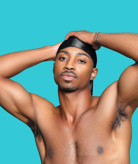 KISS COLORS & CARE Power Wave Silky Satin Durag - Black, Maximum Wave formation, Ultra-Compression, Breathable Premium Fabric, One Size Fits All, Durable & Versatile For All Hair Types