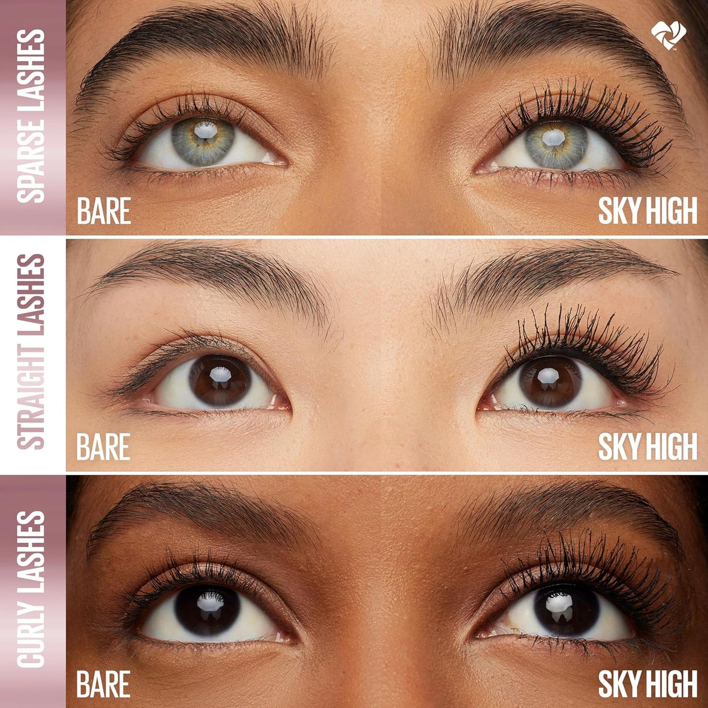 Maybelline New York Lash Sensational Sky High Washable Wimperntusche, Volumen, Länge, Definition, Schwung, Verdichtung, aufbaubare Formel, Very Black, 7.2 ml