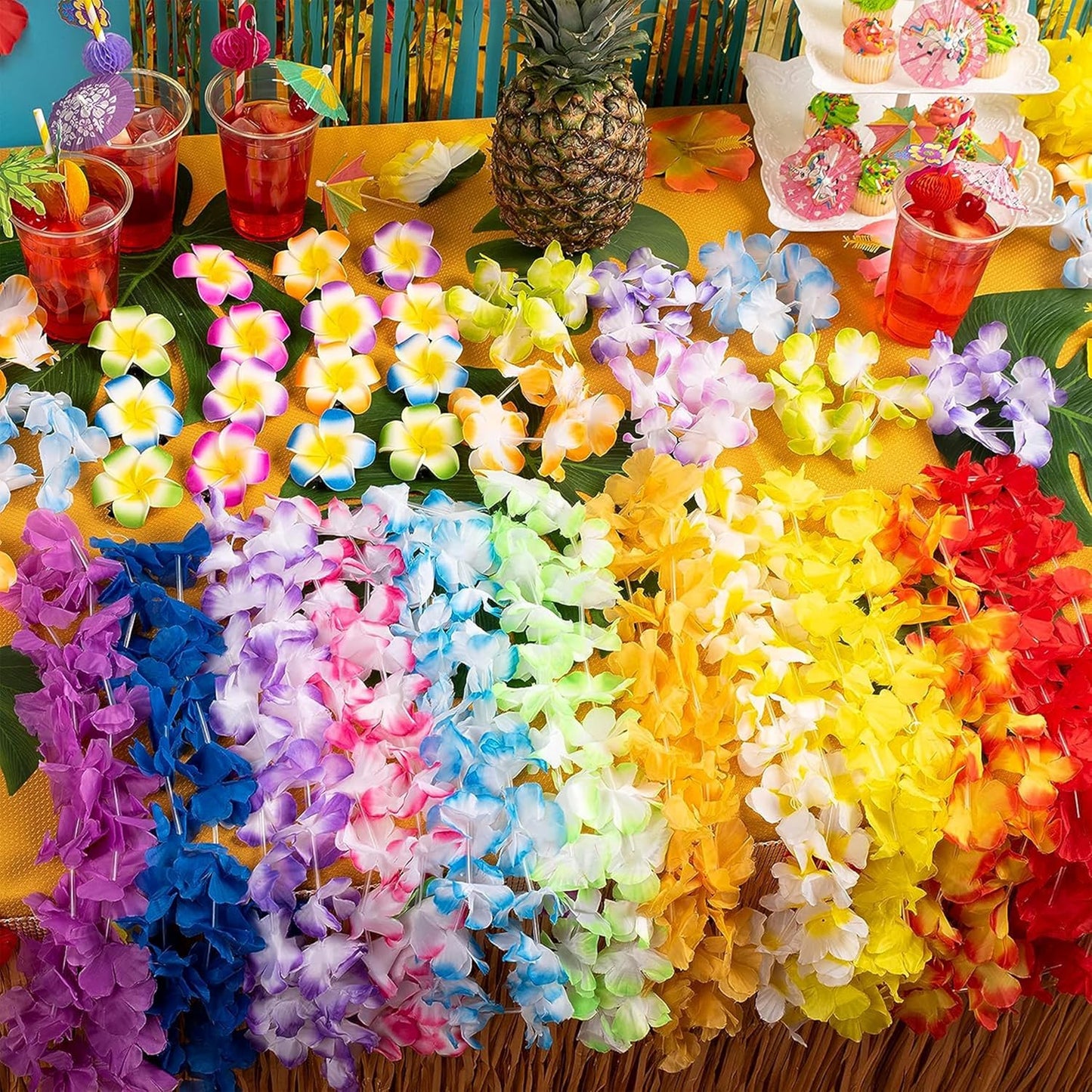 JOYIN Toy 36 Counts Hawaiian Leis Bulk for Luau Parties