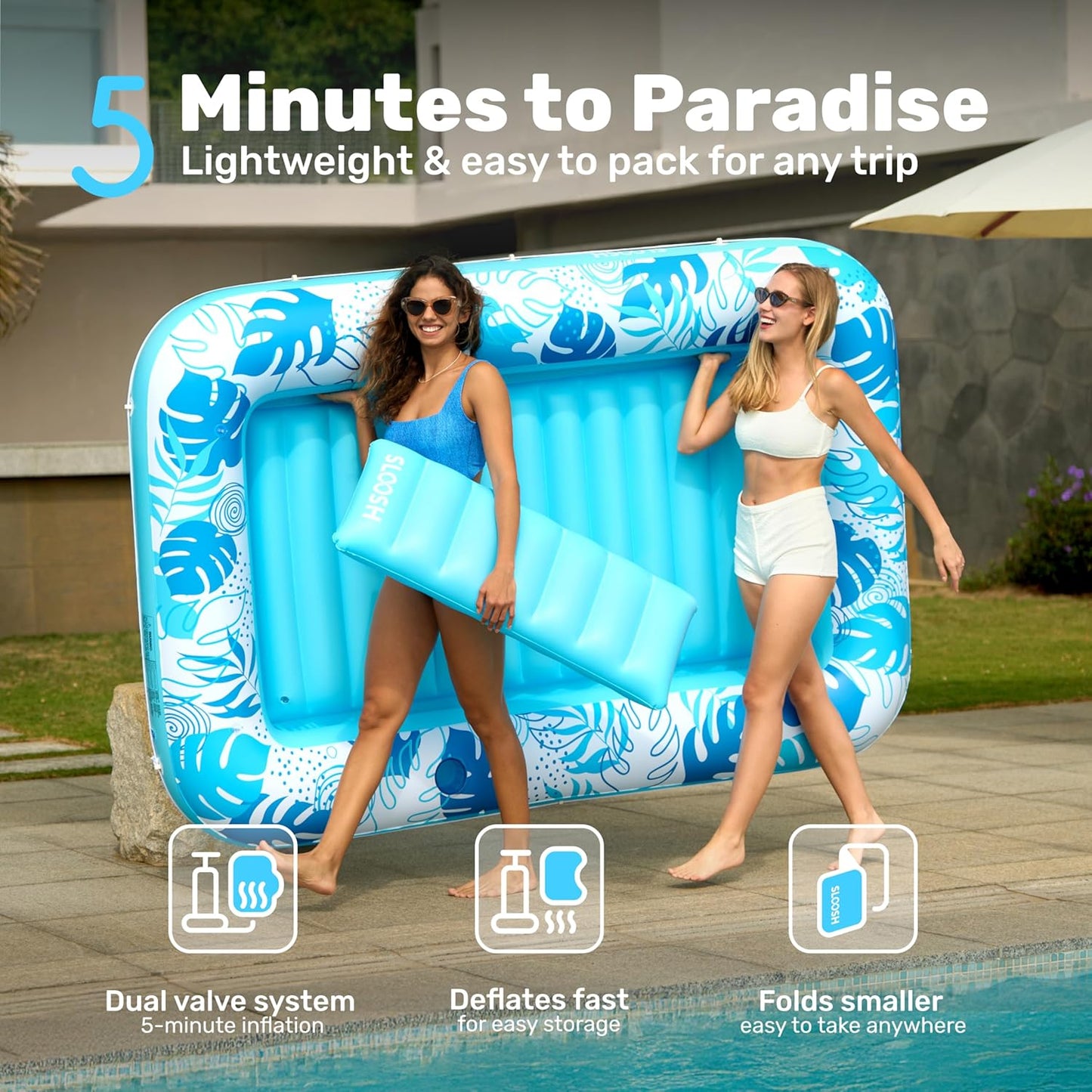 SLOOSH Inflatable Tanning Pool Lounger Float Review