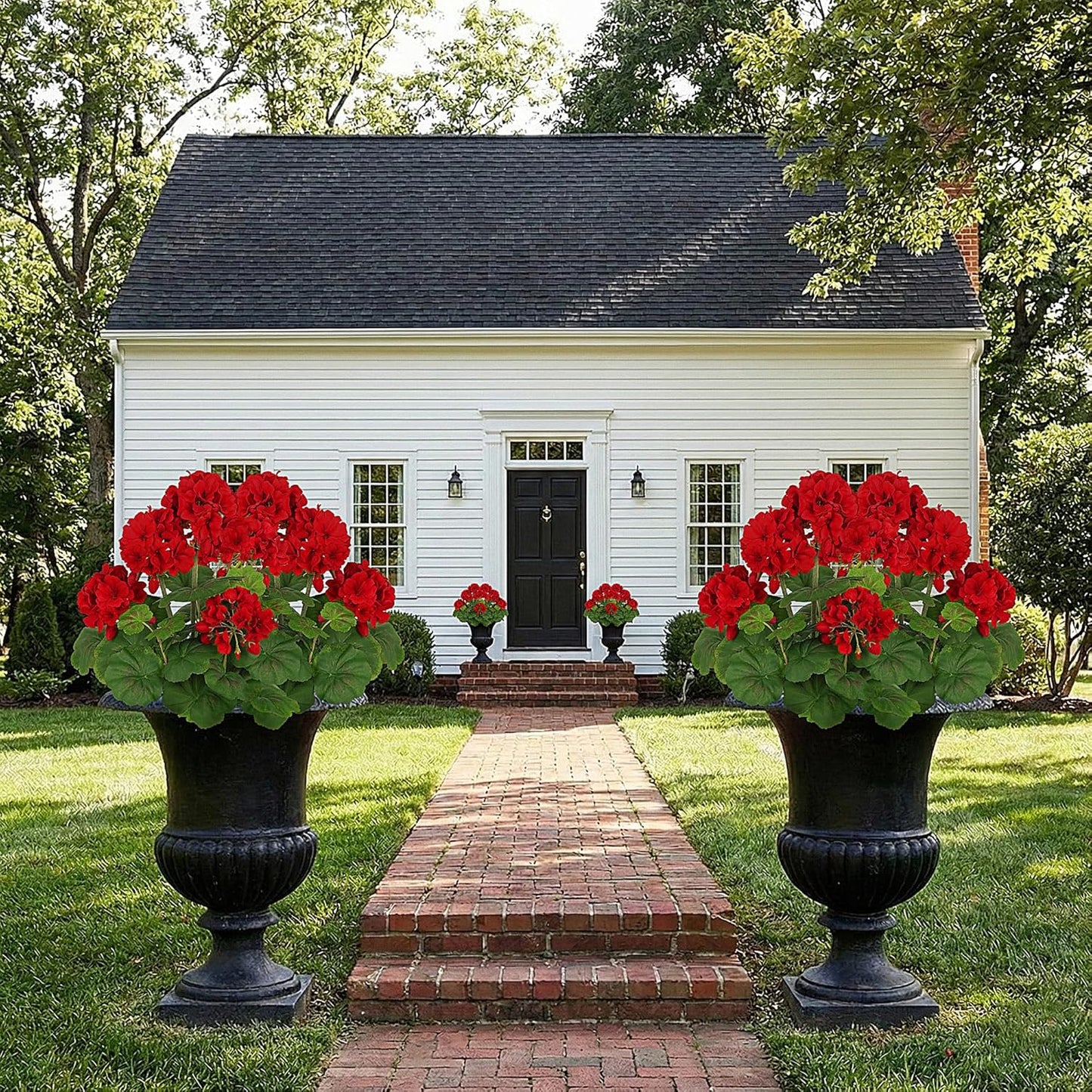 FOREST PRINCE Artificial Geraniums: A Vibrant Outdoor Decor Solution