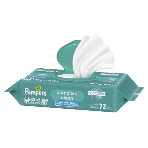 Pampers Baby-Feuchttücher, Complete Clean, Baby Fresh Duft, reinigt sanft von Kopf bis Fuß, 216 Stück (3 Packungen mit wiederverschließbarem Deckel)