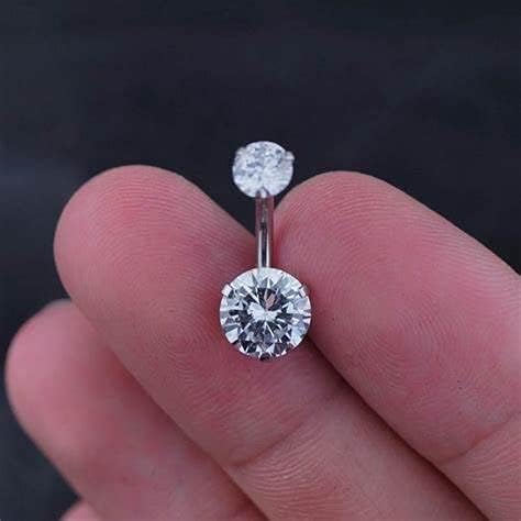 MODRSA Bauchnabelringe Chirurgenstahl Bauchnabelpiercing für Frauen Bauchnabelschmuck Silber Bauchnabelring Diamant