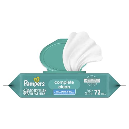 Pampers Baby-Feuchttücher, Complete Clean, Baby Fresh Duft, reinigt sanft von Kopf bis Fuß, 216 Stück (3 Packungen mit wiederverschließbarem Deckel)