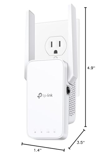TP-Link AC1200 WiFi Repeater, 2023 Engadget Best Budget Pick, 1.2 Gbit/s Signalverstärker für Zuhause, Dualband 5 GHz/2.4 GHz, deckt bis zu 140 m² und 30 Geräte ab, unterstützt Onemesh, ein Ethernet-Port (RE315)