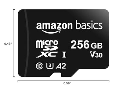 Amazon Basics microSDXC Speicherkarte mit Full-Size Adapter, A2, U3, Lesegeschwindigkeit bis zu 100 MB/s, 128 GB, Schwarz