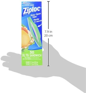 Bolsas Ziploc para sándwiches para frescura en movimiento, tecnología Grip 'n Seal para un agarre, apertura y cierre más fáciles, 90 unidades