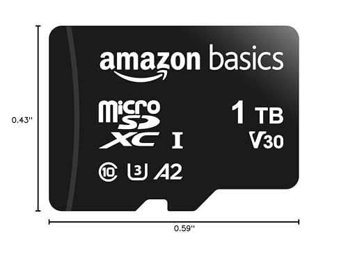 Amazon Basics microSDXC Speicherkarte mit Full-Size Adapter, A2, U3, Lesegeschwindigkeit bis zu 100 MB/s, 128 GB, Schwarz