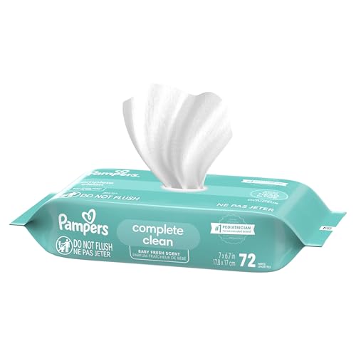 Pampers Baby-Feuchttücher, Complete Clean, Baby Fresh Duft, reinigt sanft von Kopf bis Fuß, 216 Stück (3 Packungen mit wiederverschließbarem Deckel)