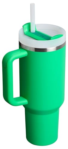 Stanley Quencher H2.0 Tumbler with Handle and Straw 40 oz | Flowstate 3-Position Lid | Cup Holder Compatible for Travel | Insulated Stainless Steel Cup | BPA-Free | Almond Rose