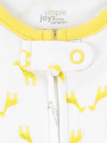 Simple Joys by Carter's Unisex Baby-Schlafoverall mit Füßen aus Baumwolle, 3er-Pack, Bär/Lama/Regenbogen, 3-6 Monate