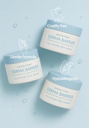 Derma Barrier Soothing & Hydrating All-in-One Gel Cream, Skin Barrier Repair Face Moisturizer with CICA, Panthenol, and Shea Butter, Vegan, EWG Green, Hypoallergenic for Sensitive Skin, 3.52 Oz