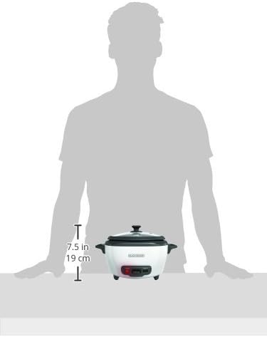 BLACK+DECKER 2-in-1 Reiskocher & Dampfgarer – 6 Tassen Fassungsvermögen, automatische Warmhaltefunktion, antihaftbeschichtete Schüssel, Dampfgareinsatz – Müheloses Kochen