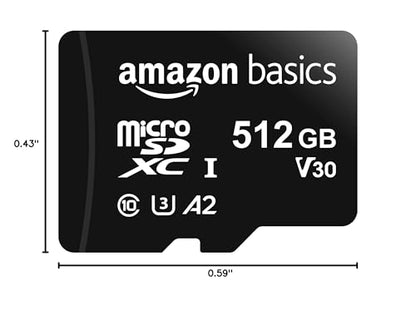 Amazon Basics microSDXC Speicherkarte mit Full-Size Adapter, A2, U3, Lesegeschwindigkeit bis zu 100 MB/s, 128 GB, Schwarz