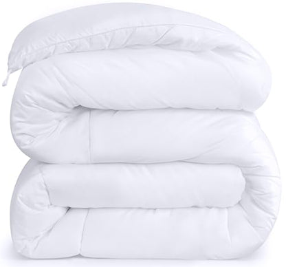 Utopia Bedding Steppbetten Queen-Größe, Ganzjahres-Bettdeckeneinlage, Daunenalternative Box-gesteppte Bettdecke mit Ecklaschen, Maschinenwaschbar (Weiß)