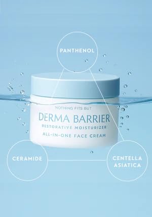 Derma Barrier Soothing & Hydrating All-in-One Gel Cream, Skin Barrier Repair Face Moisturizer with CICA, Panthenol, and Shea Butter, Vegan, EWG Green, Hypoallergenic for Sensitive Skin, 3.52 Oz