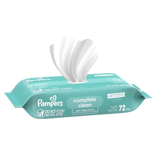 Pampers Baby-Feuchttücher, Complete Clean, Baby Fresh Duft, reinigt sanft von Kopf bis Fuß, 216 Stück (3 Packungen mit wiederverschließbarem Deckel)