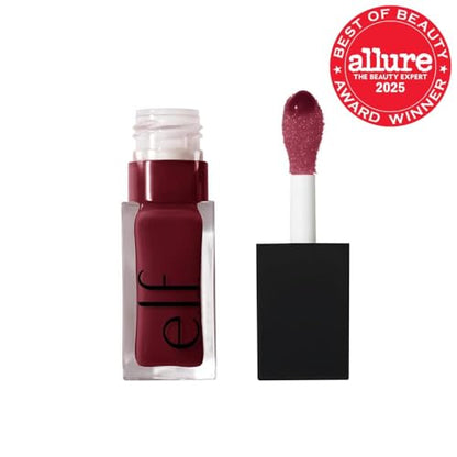e.l.f. Glow Reviver Lip Oil, Pflegendes getöntes Lippenöl für ein hochglänzendes Finish, angereichert mit Jojobaöl, vegan & tierversuchsfrei, Rose Envy