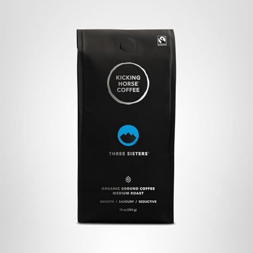 Kicking Horse Kaffee, Three Sisters, e, Mittlere Röstung, Gemahlen, 283 g – Zertifizierter Bio-Kaffee, Fairtrade, Koscher