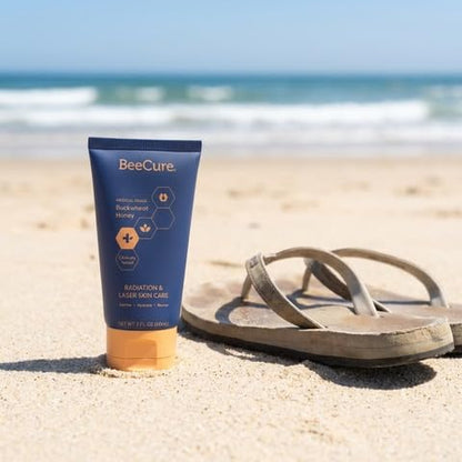 Radiation & Laser Skin Care Cream - Calendula Cream and Natural Buckwheat Honey Hydrating Skin Moisturizer to Soothe and Calm Skin After Sunburn or Skin Redness for Sensitive Skin - 2 fl oz