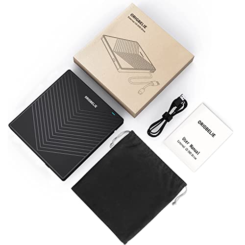 ORIGBELIE externes DVD-Laufwerk, CD-Laufwerk USB 3.0 Typ-C CD/DVD ROM +/-RW Adapter mit USB-Anschluss DVD-Brenner für Laptop, PC, Desktop-Computer, optisches Laufwerk CD-Player kompatibel mit Mac Windows Linux