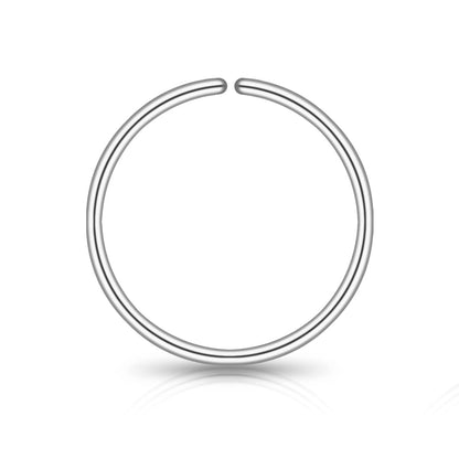 LUCKYJEWUS Small Thin Gold or Sterling Silver Nose Ring Hoop for Women, Tiny Nose Piercing jewelry