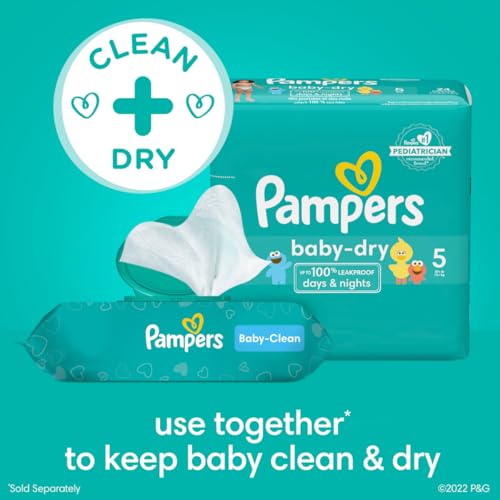 Pampers Baby-Feuchttücher, Complete Clean, Baby Fresh Duft, reinigt sanft von Kopf bis Fuß, 216 Stück (3 Packungen mit wiederverschließbarem Deckel)