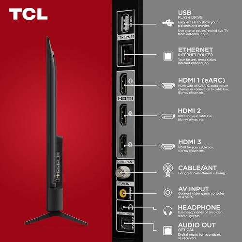 TCL 50 Zoll S4 4K LED Smart TV mit Fire TV (50S450F-CA), Dolby Vision HDR, Dolby Atmos, integriertem Alexa, Apple AirPlay Kompatibilität, UHD Streaming Fernseher, Schwarz