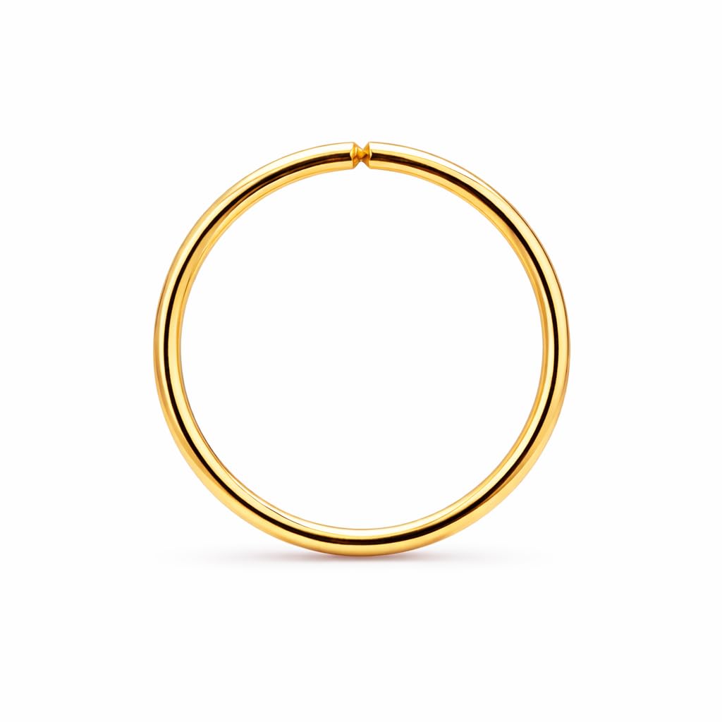 LUCKYJEWUS Small Thin Gold or Sterling Silver Nose Ring Hoop for Women, Tiny Nose Piercing jewelry