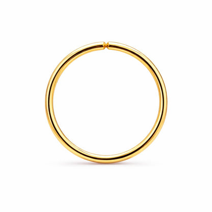 LUCKYJEWUS Small Thin Gold or Sterling Silver Nose Ring Hoop for Women, Tiny Nose Piercing jewelry
