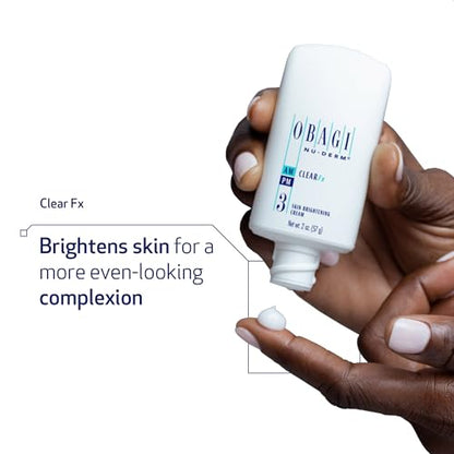 Obagi Medical Nu-Derm Hyperpigmentation Essentials with Clear Fx Cream, Blend Fx Night Cream, & Exfoderm Forte Exfoliator – Brightening & Exfoliating Hyperpigmentation Regimen