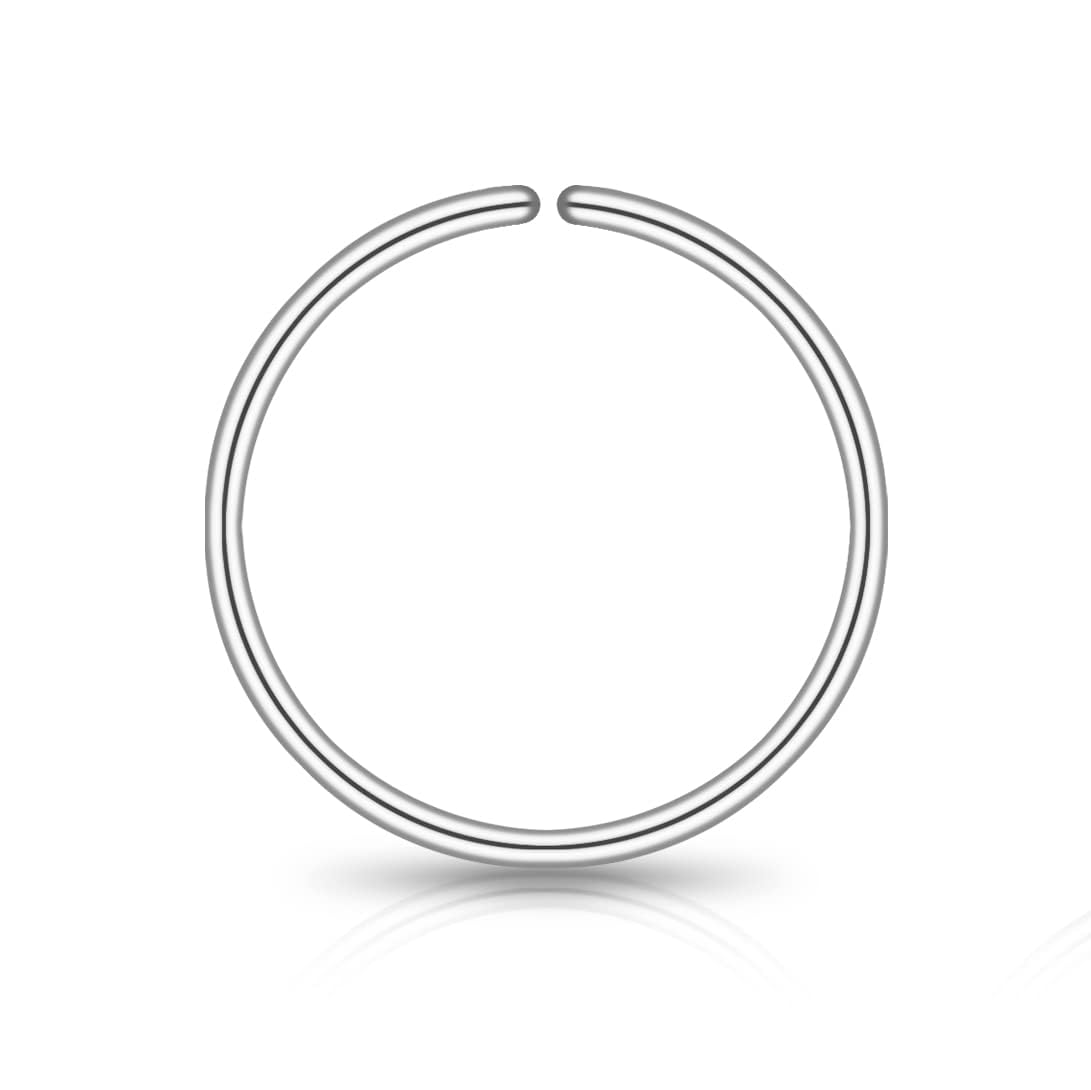 LUCKYJEWUS Small Thin Gold or Sterling Silver Nose Ring Hoop for Women, Tiny Nose Piercing jewelry
