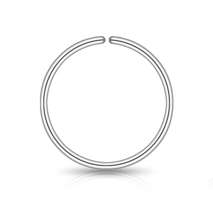LUCKYJEWUS Small Thin Gold or Sterling Silver Nose Ring Hoop for Women, Tiny Nose Piercing jewelry