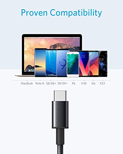 Anker Kabel [2 Stück 1,8m], USB A auf USB C Ladekabel für iPhone 17 Serie, Samsung Galaxy S10 S10+, LG V30, Beats Fit Pro und weitere (Schwarz).