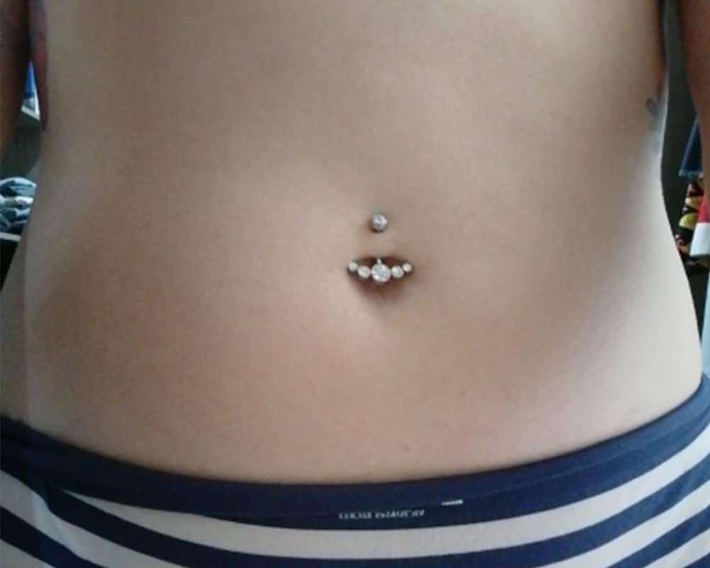 MODRSA Bauchnabelringe Chirurgenstahl Bauchnabelpiercing für Frauen Bauchnabelschmuck Silber Bauchnabelring Diamant